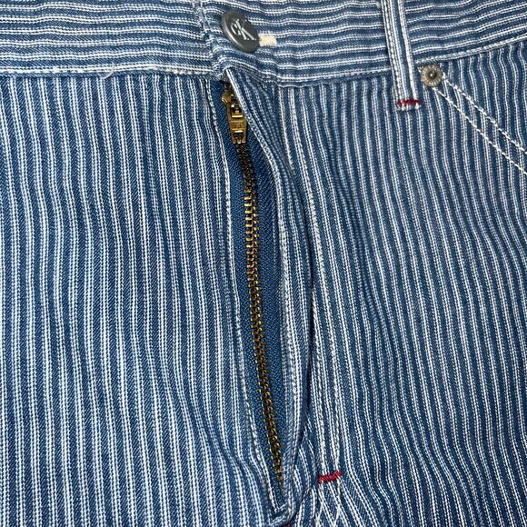 Vintage 90s Calvin Klein Jeans Aline cargo mini skirt blue/ white striped  sz 6 - Picture 7 of 7